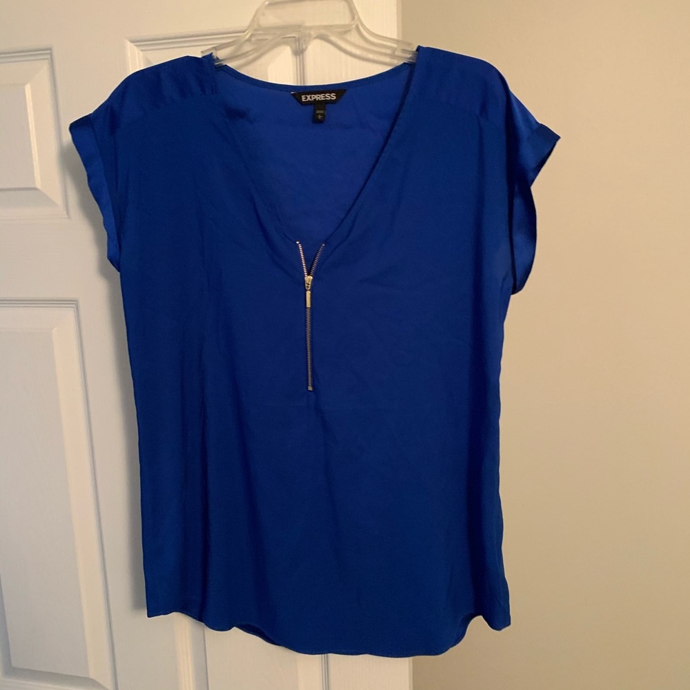 Express royal blue blouse short sleeve size L